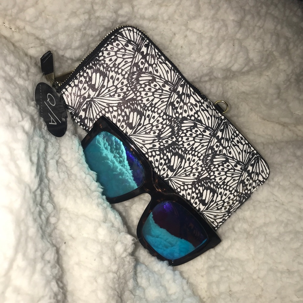 QUAY GENESIS blue reflected sunglasses WITH case